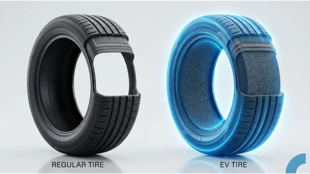 Regular tires on electric car