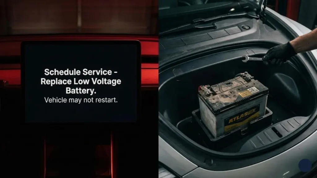 Tesla 12v battery warning